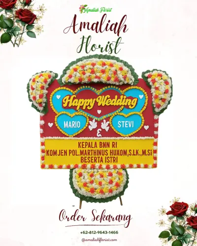 Karangan Papan Bunga Pernikahan di Eretan Wetan